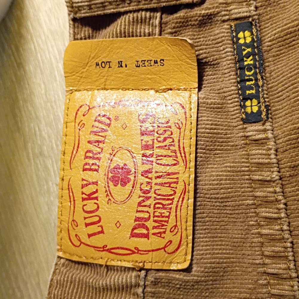 Lucky Brand Sweet 'N Low Khaki Tan Flare  Courdory Pants Size 12/31 Vintage - Picture 9 of 9